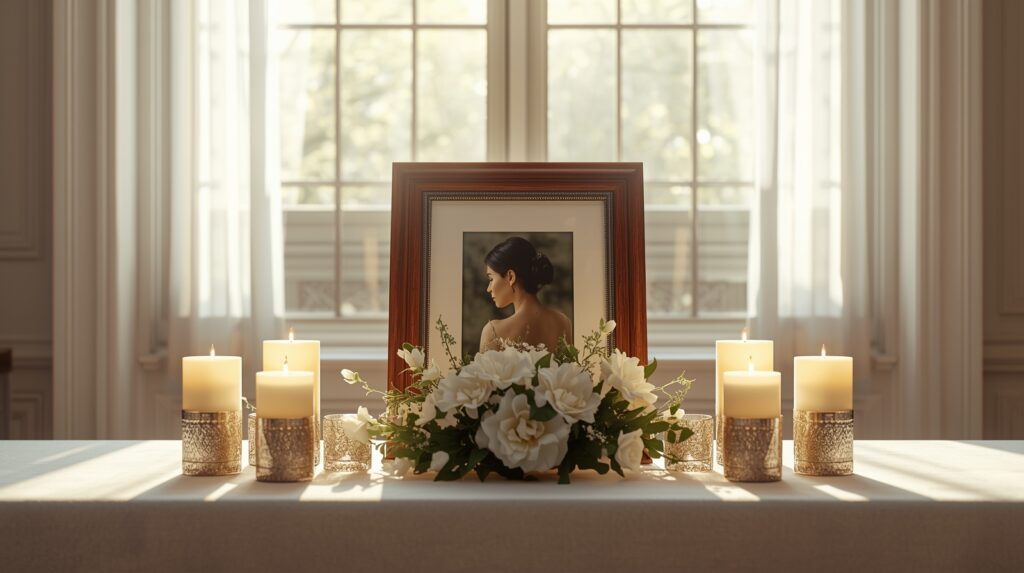 Memorial setup honoring a loved one