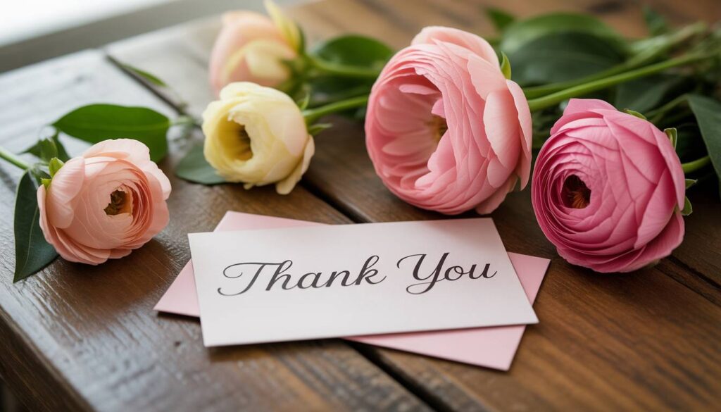 Funeral thank you cards with flowers