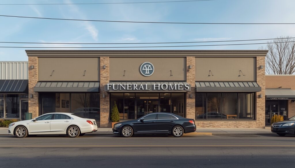 Funeral home business exterior