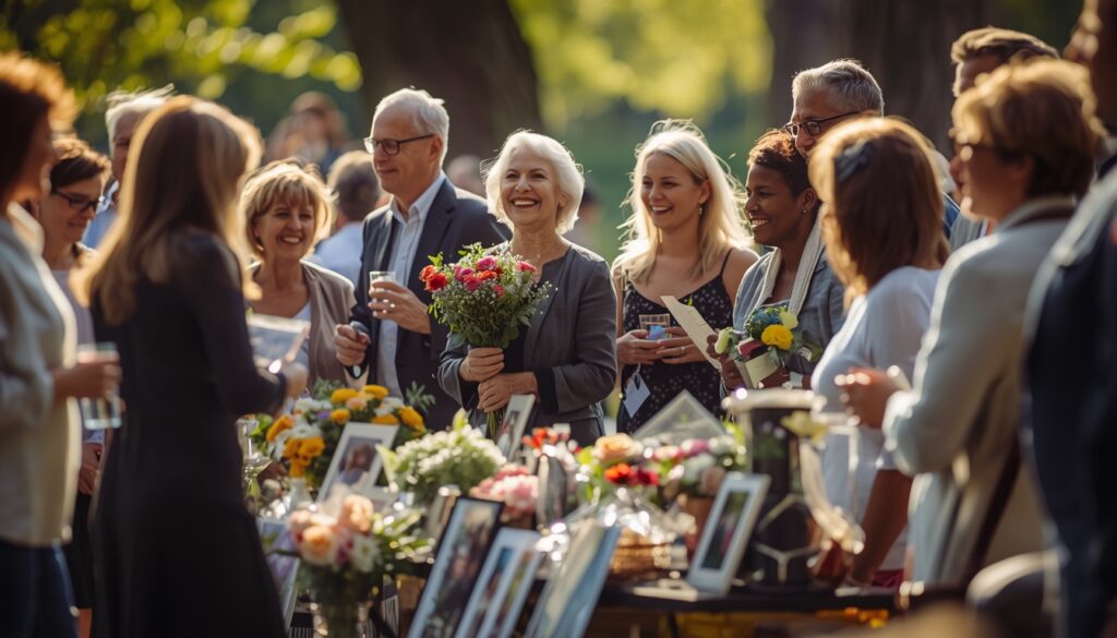 modern celebration of life memorial gathering outdoors