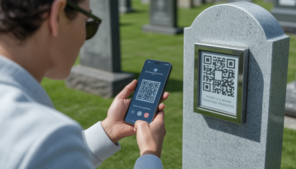 Using a smartphone to access digital content from a gravestone